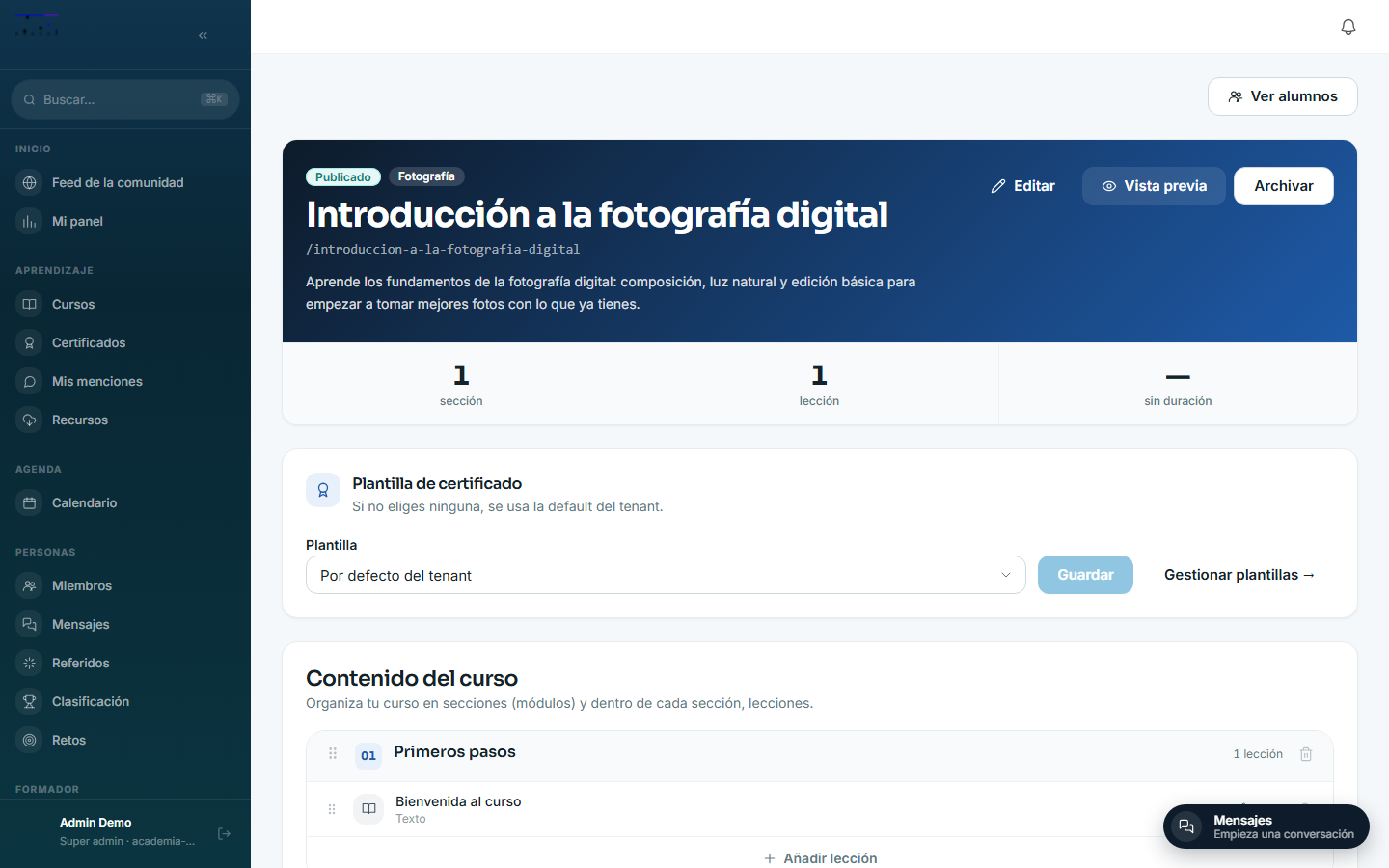 Curso ya publicado